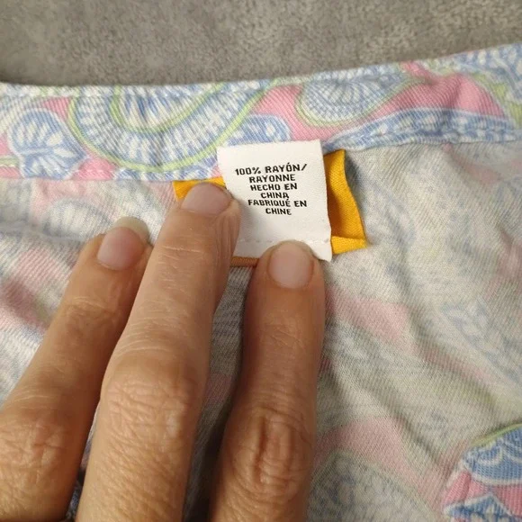 Ruby Rd. Blouse Womens XL Pink Paisley Henley 3/4 Sleeve Tunic Top Lightweight - Picture 3 of 10